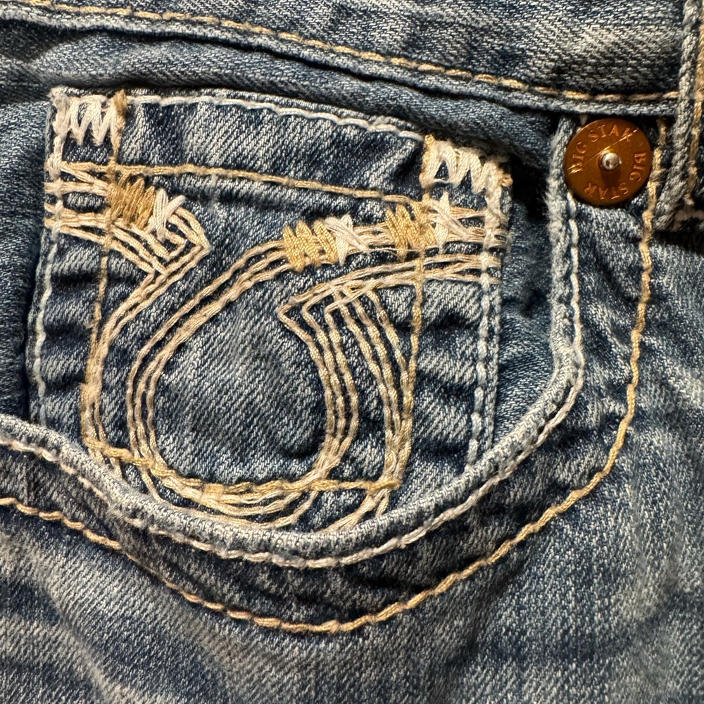 Big Star Pioneer for Buckle Distressed Jeans 33L EUC COOL JEANS!!! - Picture 4 of 10